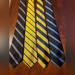 American Living Men's Strioed Tie Set - Black, Yellow, Blue